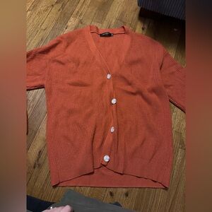 Chic Rust Cardigan Sweater
